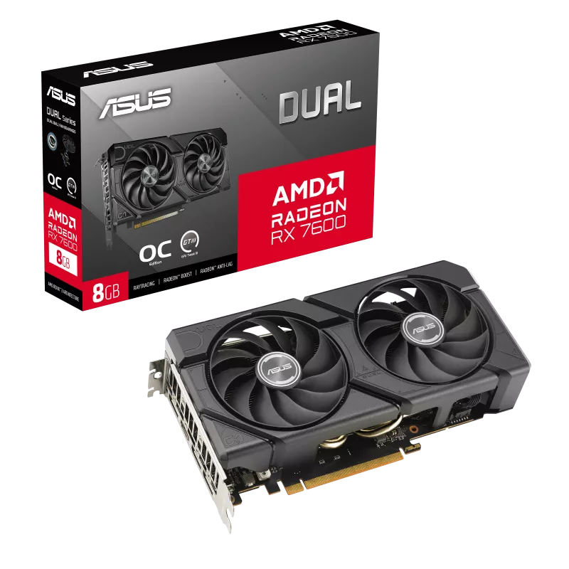 ASUS DUAL RADEON RX 7600 EVO OC EDITION 8GB GDDR6